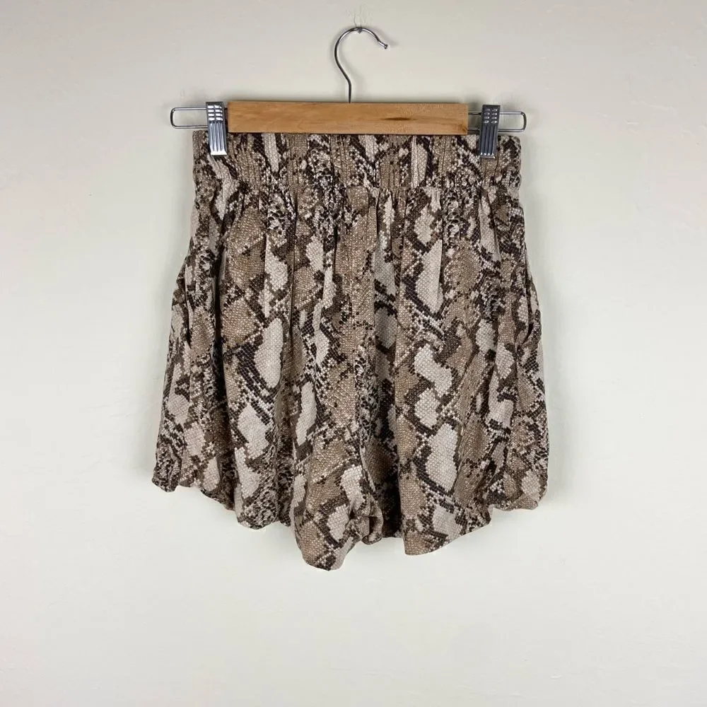H&M Wide-Cut Snake Print Shorts
